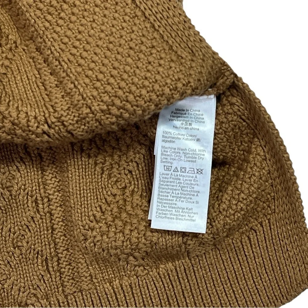 J. Crew Cotton Cableknit Sweater size XXS in Light Brown